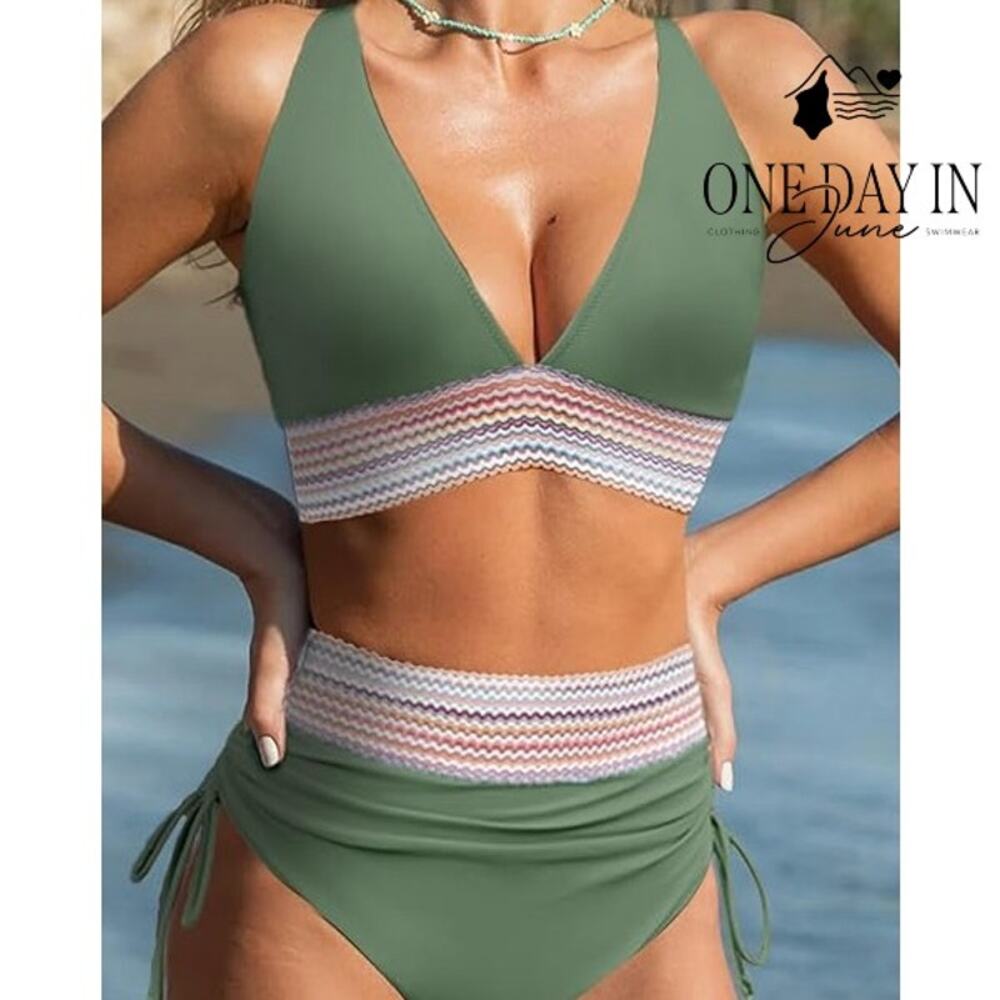Blooming Jelly High Waist Bikini Swimsuit Size XL